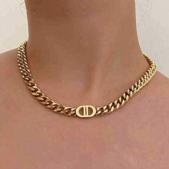 18K Gold Filled Cuban Chain Necklace | 15.9"–18.1" - Picture 1 of 3